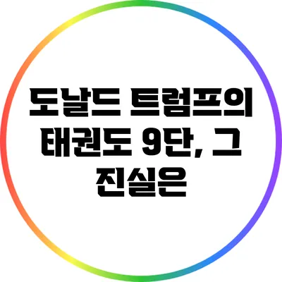 도날드 트럼프의 태권도 9단, 그 진실은?