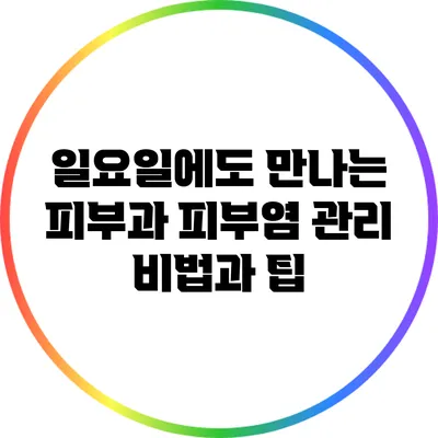 일요일에도 만나는 피부과: 피부염 관리 비법과 팁