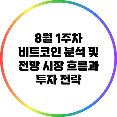 8월 1주차 비트코인 분석 및 전망: 시장 흐름과 투자 전략