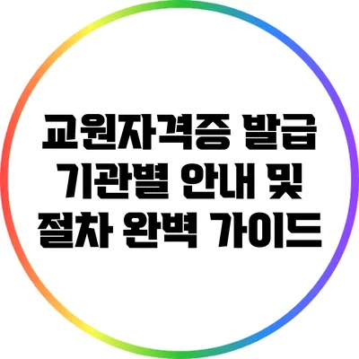 교원자격증 발급 기관별 안내 및 절차 완벽 가이드