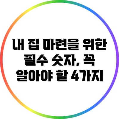 내 집 마련을 위한 필수 숫자, 꼭 알아야 할 4가지