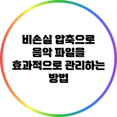 비손실 압축으로 음악 파일을 효과적으로 관리하는 방법