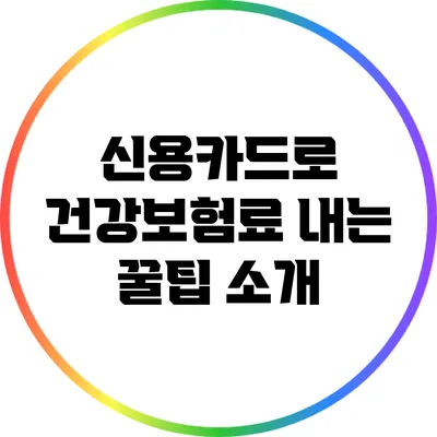 신용카드로 건강보험료 내는 꿀팁 소개