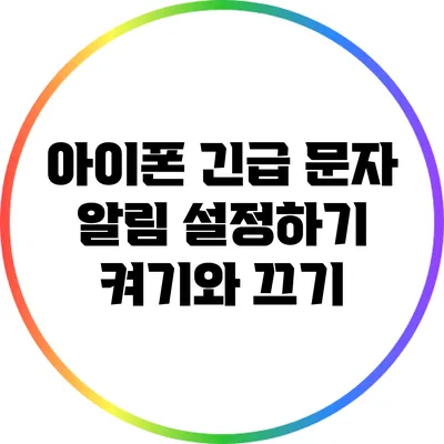 아이폰 긴급 문자 알림 설정하기: 켜기와 끄기