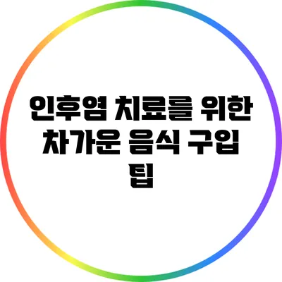 인후염 치료를 위한 차가운 음식 구입 팁