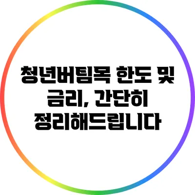 청년버팀목 한도 및 금리, 간단히 정리해드립니다