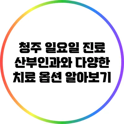 청주 일요일 진료 산부인과와 다양한 치료 옵션 알아보기
