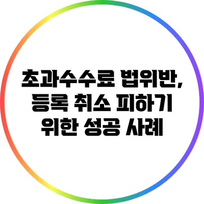 초과수수료 법위반, 등록 취소 피하기 위한 성공 사례