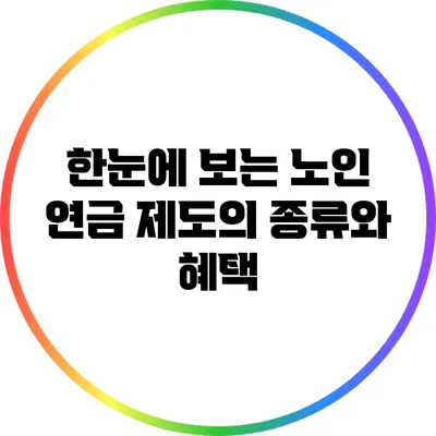 한눈에 보는 노인 연금 제도의 종류와 혜택