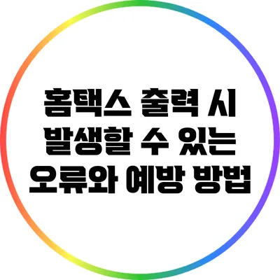 홈택스 출력 시 발생할 수 있는 오류와 예방 방법