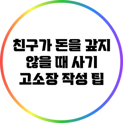 친구가 돈을 갚지 않을 때: 사기 고소장 작성 팁