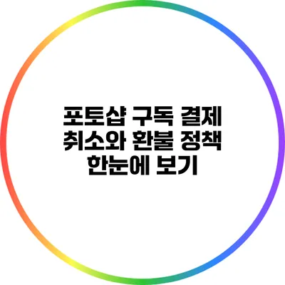 포토샵 구독 결제 취소와 환불 정책 한눈에 보기