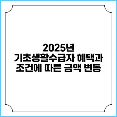2025년 기초생활수급자 혜택과 조건에 따른 금액 변동