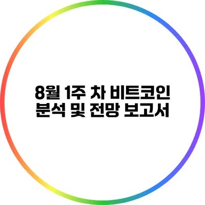 8월 1주 차 비트코인 분석 및 전망 보고서