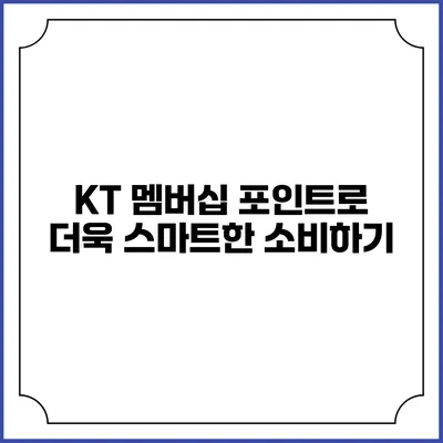 KT 멤버십 포인트로 더욱 스마트한 소비하기