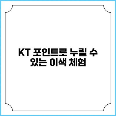 KT 포인트로 누릴 수 있는 이색 체험