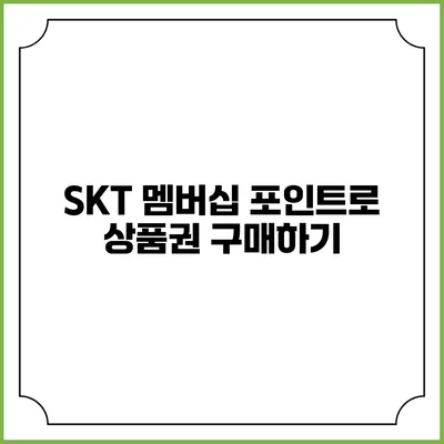 SKT 멤버십 포인트로 상품권 구매하기