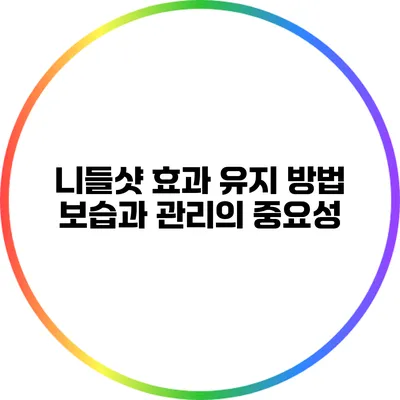 니들샷 효과 유지 방법: 보습과 관리의 중요성