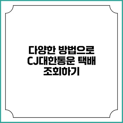 다양한 방법으로 CJ대한통운 택배 조회하기