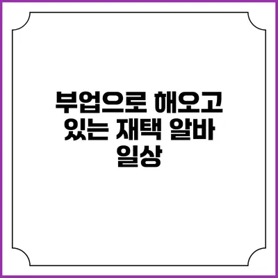 부업으로 해오고 있는 재택 알바 일상