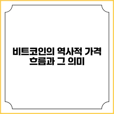 비트코인의 역사적 가격 흐름과 그 의미