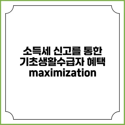소득세 신고를 통한 기초생활수급자 혜택 maximization