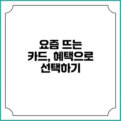 요즘 뜨는 카드, 혜택으로 선택하기