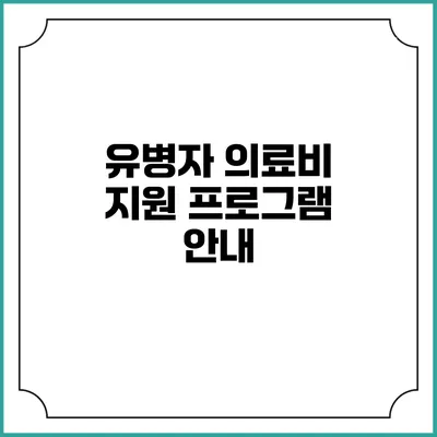 유병자 의료비 지원 프로그램 안내