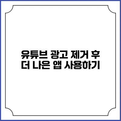 유튜브 광고 제거 후 더 나은 앱 사용하기