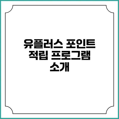 유플러스 포인트 적립 프로그램 소개