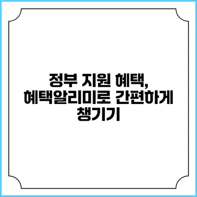 정부 지원 혜택, 혜택알리미로 간편하게 챙기기