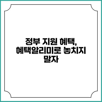 정부 지원 혜택, 혜택알리미로 놓치지 말자