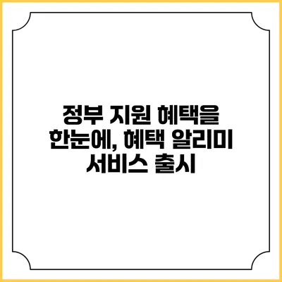 정부 지원 혜택을 한눈에, 혜택 알리미 서비스 출시