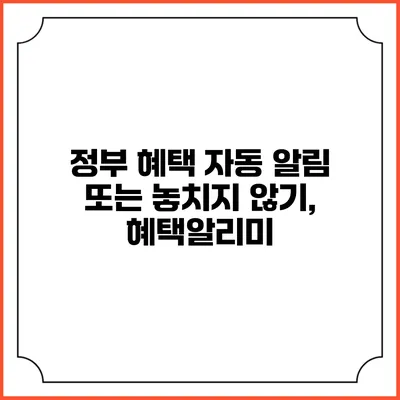 정부 혜택 자동 알림 또는 놓치지 않기, 혜택알리미