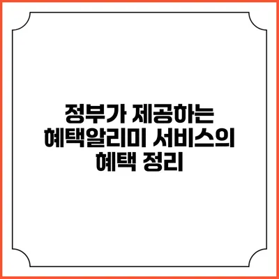 정부가 제공하는 혜택알리미 서비스의 혜택 정리