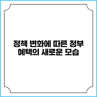 정책 변화에 따른 정부 혜택의 새로운 모습