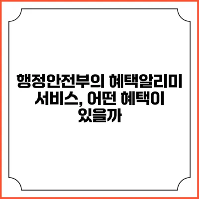 행정안전부의 혜택알리미 서비스, 어떤 혜택이 있을까?
