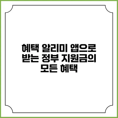 혜택 알리미 앱으로 받는 정부 지원금의 모든 혜택