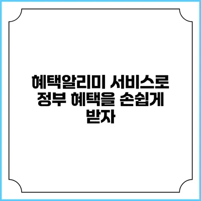 혜택알리미 서비스로 정부 혜택을 손쉽게 받자