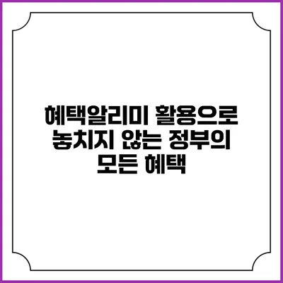 혜택알리미 활용으로 놓치지 않는 정부의 모든 혜택