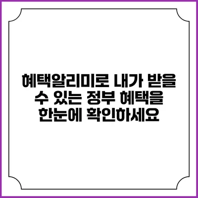 혜택알리미로 내가 받을 수 있는 정부 혜택을 한눈에 확인하세요