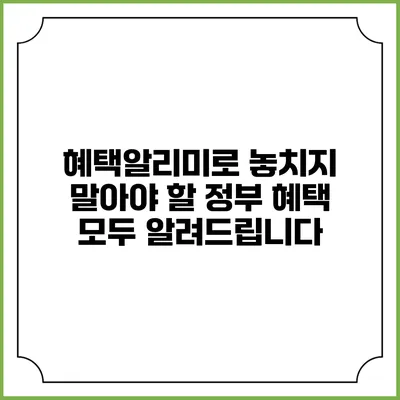 혜택알리미로 놓치지 말아야 할 정부 혜택 모두 알려드립니다