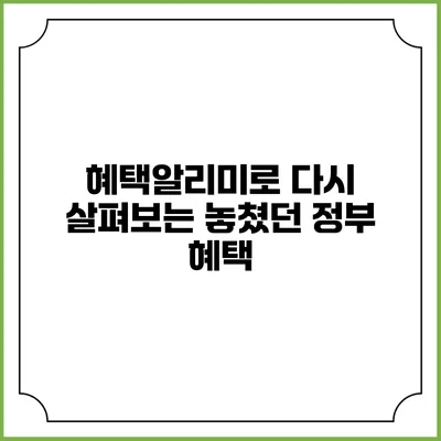 혜택알리미로 다시 살펴보는 놓쳤던 정부 혜택