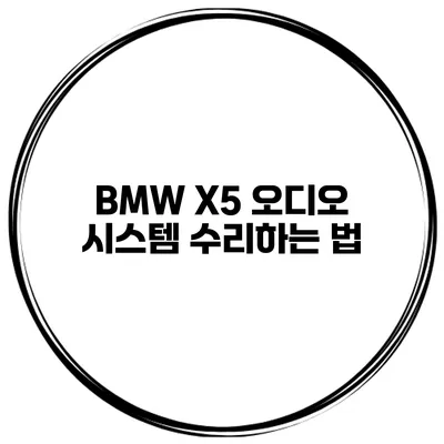 BMW X5 오디오 시스템 수리하는 법