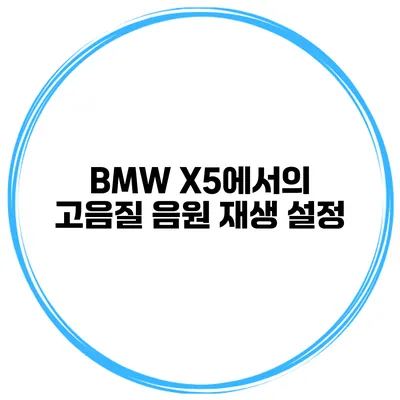 BMW X5에서의 고음질 음원 재생 설정
