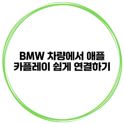 BMW 차량에서 애플 카플레이 쉽게 연결하기