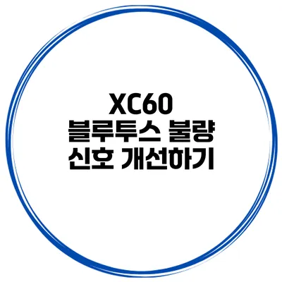 XC60 블루투스 불량 신호 개선하기
