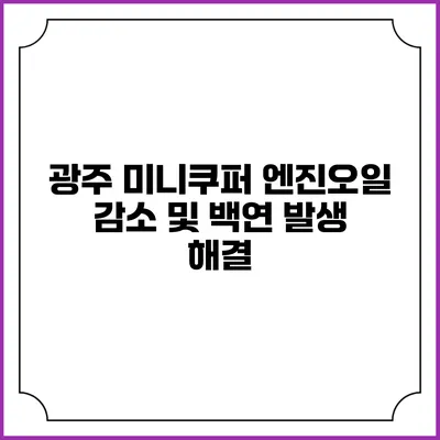 광주 미니쿠퍼 엔진오일 감소 및 백연 발생 해결