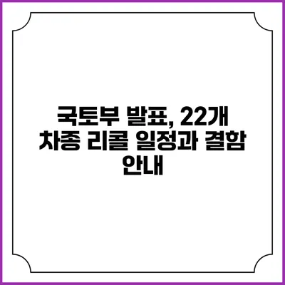 국토부 발표, 22개 차종 리콜 일정과 결함 안내