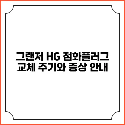 그랜저 HG 점화플러그 교체 주기와 증상 안내